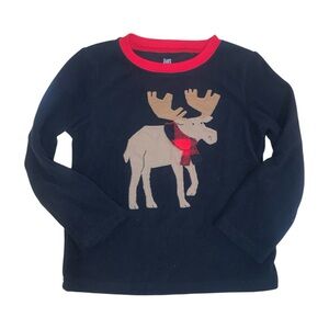 Black & Red Carters 3T Reindeer Warm Winter Pajama Top